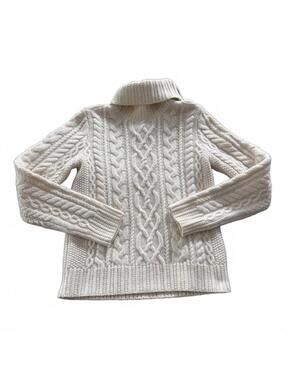 POLO RALPH LAUREN Girls  L Wool/Cashmere Cable Knit Turtlemeck Ivory Sweater NWT